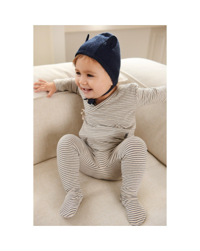 Tadeo stripe wrap cardigan - navy