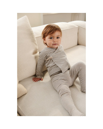 Tadeo stripe wrap cardigan - navy