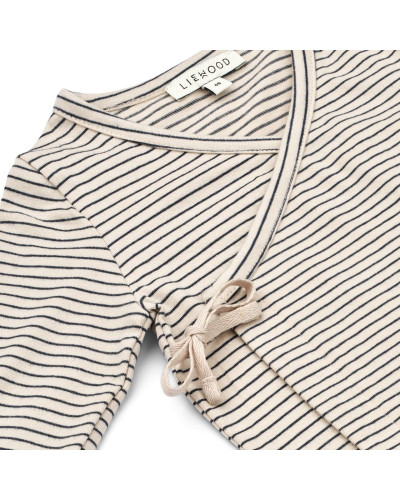 Tadeo stripe wrap cardigan - navy