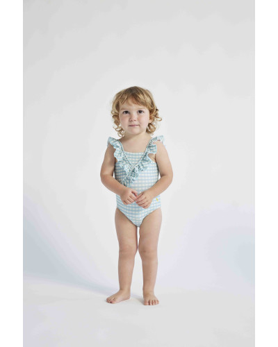 Baby Vichy ruffle swimsuit