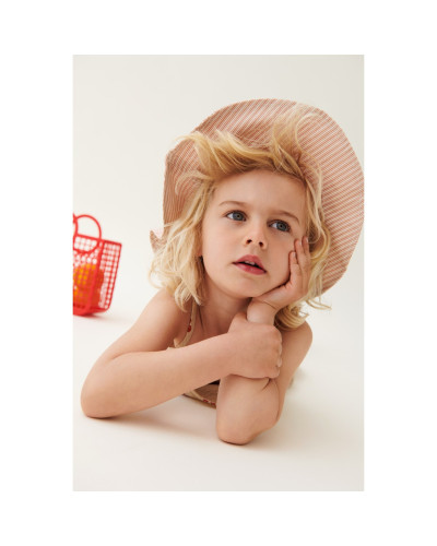 Amelia stripe sun hat - Tuscany/creme