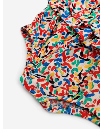 Baby Confetti all over ruffle woven romper