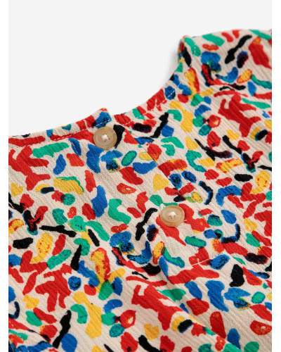 Baby Confetti all over ruffle woven romper