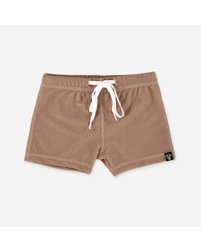 Chocolate Ribbed Swimshorts