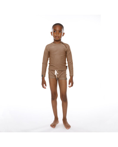 Chocolate Ribbed Swimshorts