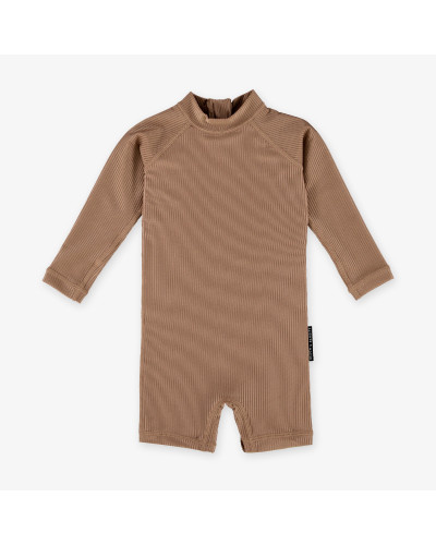 Chocolate Ribbed Baby Swimsuit