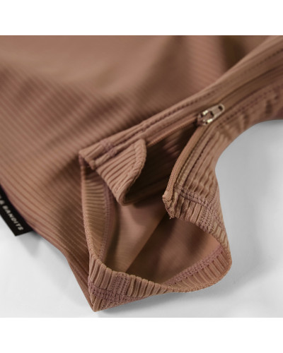 Chocolate Ribbed Baby Swimsuit
