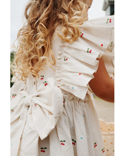 Evia bow dress - cherry coeur