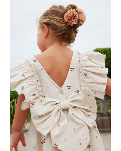 Evia bow dress - cherry coeur