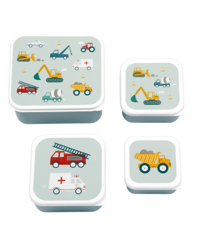 Lunch and  Snack Box Set of 4 - vehicles