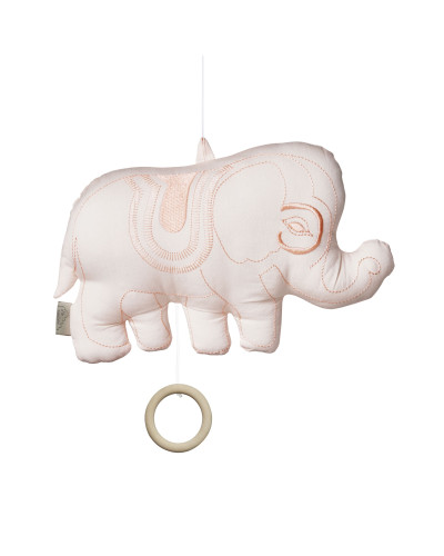 Elephant music mobile - blush
