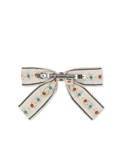 Ribbon bowie hair clip - beige