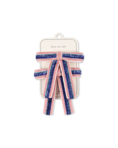 2 pack long velvet bow hair clips