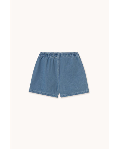 Graphic denim shorts