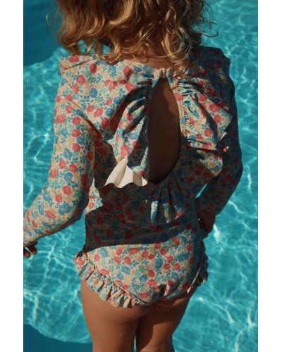 Manuca long sleeves frill swimsuit - foil