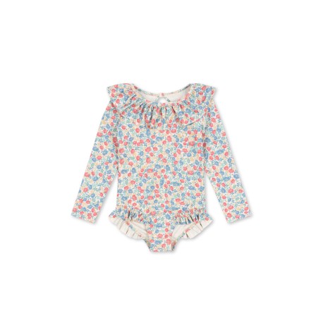 Manuca long sleeves frill swimsuit - foil