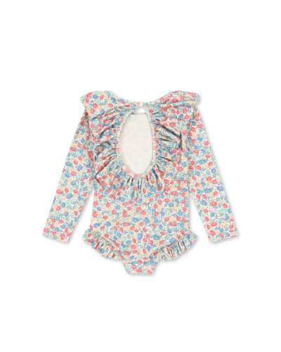 Manuca long sleeves frill swimsuit - foil