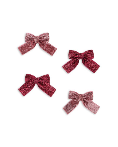 4 pack Glitter bow hair clips