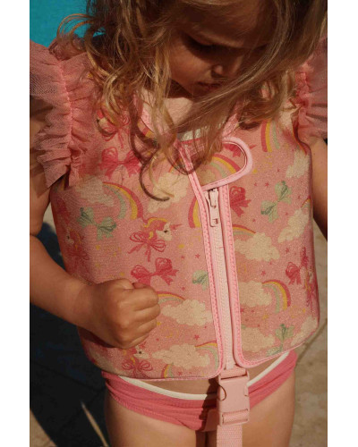 Amelia Swim Vest - Rainbow bow