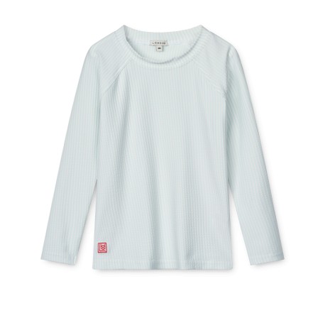 Noah swim tee seersucker - Pure sky