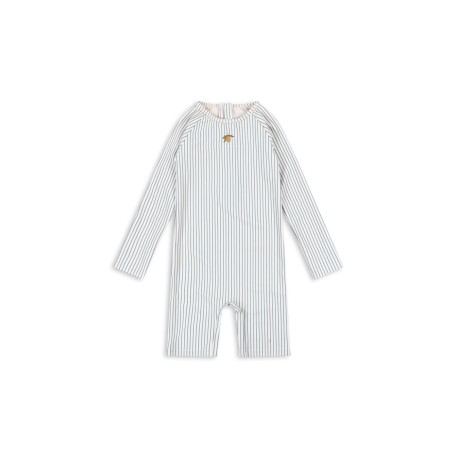 Aster swim onesie - tea stripe