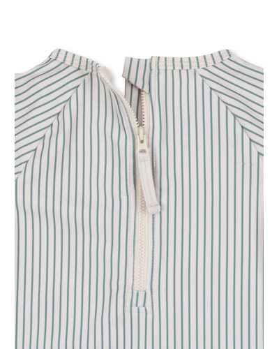 Aster swim onesie - tea stripe