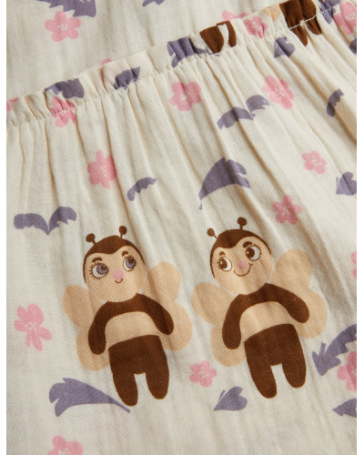 Muslin bee woven puff sleeve dress