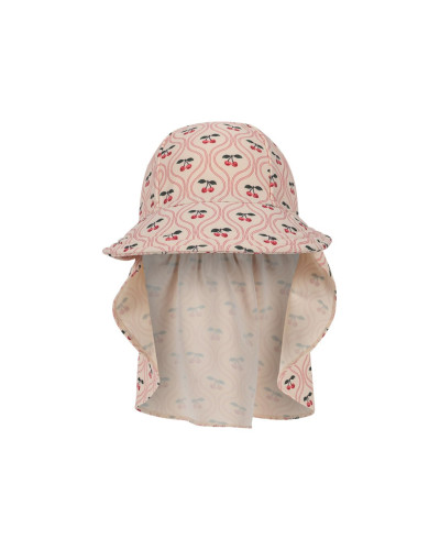 Merle frill sun hat - cherry pink motif
