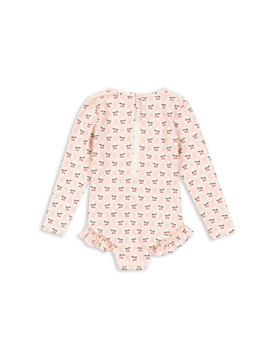 Merle long- sleeved swimsuit - cherry pink motif