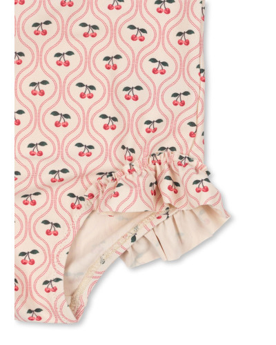 Merle long- sleeved swimsuit - cherry pink motif