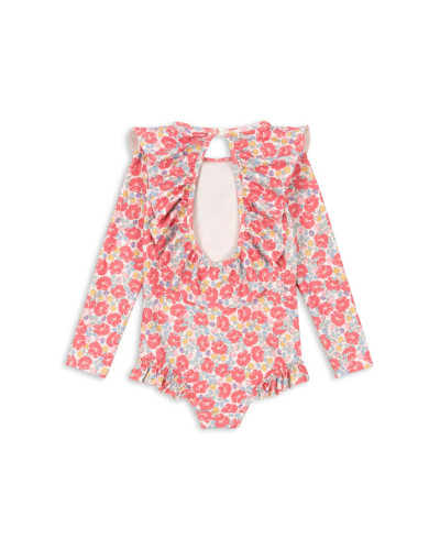 Manuca long sleeves frill swimsuit - rainbow bow