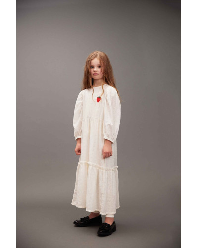 Strawberry schiffli woven dress