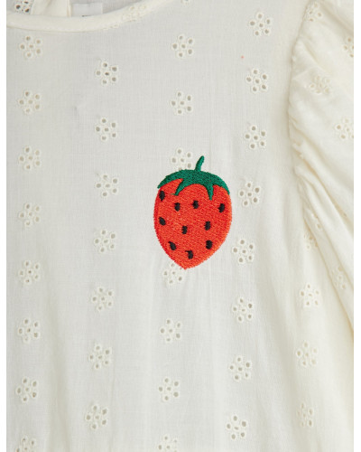 Strawberry schiffli woven dress