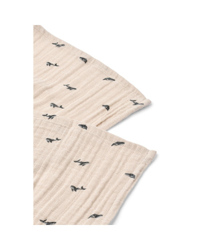 Lewis Muslin Cloth- Mini whale - 2pack
