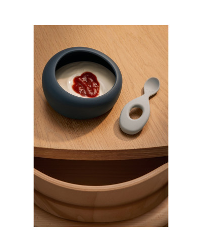 Sparia bowl with spoon - Whale blue