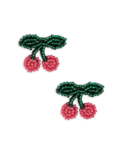 2 pack pearly hair clips - cherry