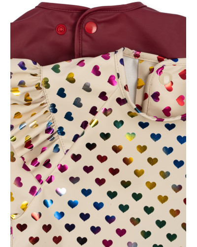 2 Pack Long sleeve Dinner  bib - coeur glitter