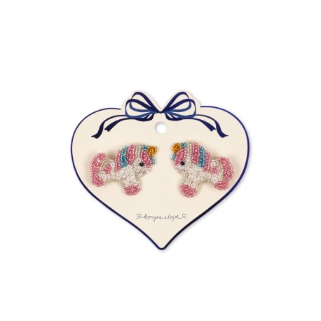 Unicorn beaded hair clips