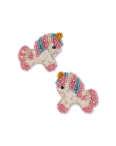 Unicorn beaded hair clips