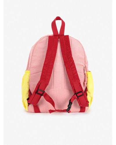 Tic Tac Toe color block corduroy school bag