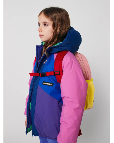 Tic Tac Toe color block corduroy school bag