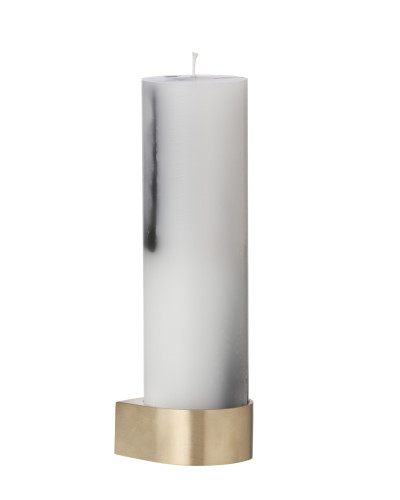 Block candle holder- brass