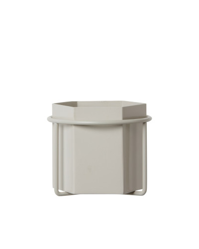 Hexagon pot light grey - large