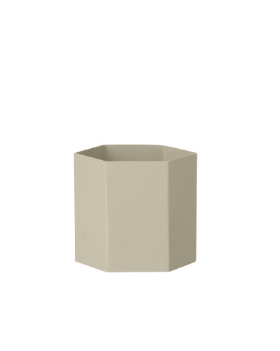 Hexagon pot light grey - large