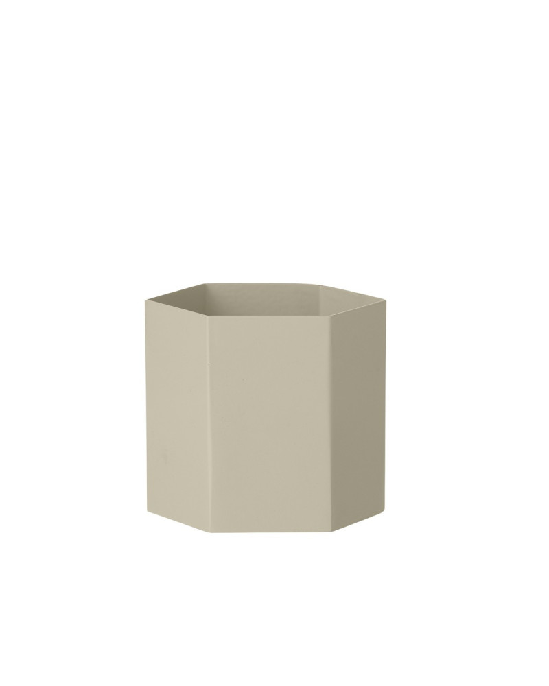 Hexagon pot light grey - large