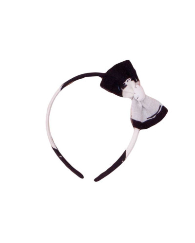 Hair band with bow - black stripes