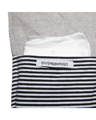 Changing mat - black/white stripes