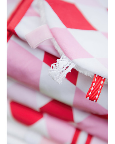 Fitted crib sheet - lozenge mint & beige