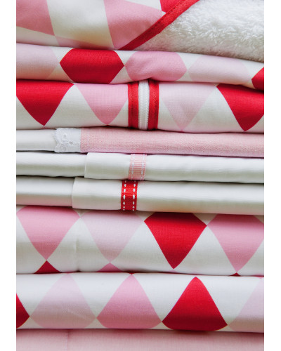 Fitted crib sheet - lozenge mint & beige