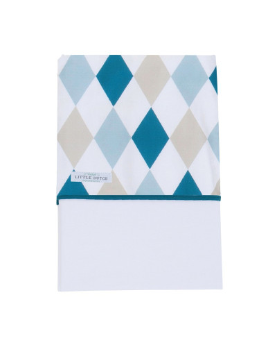 Fitted crib sheet - lozenge mint & beige
